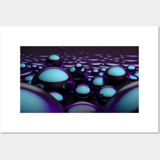 Purple and Aqua Bubbles Posters and Art